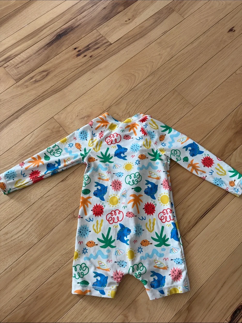 Old Navy toddler Colorful Ocean Print Baby Rash Guard Romper